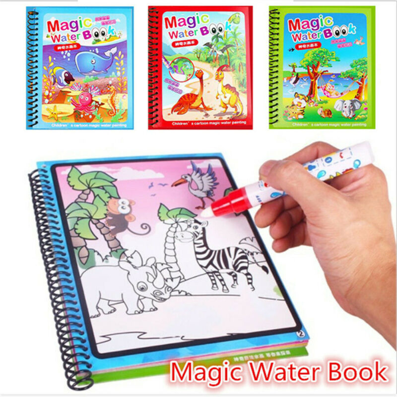 8 Pages Invisible Ink Magic Water Book With Pen (random Design )